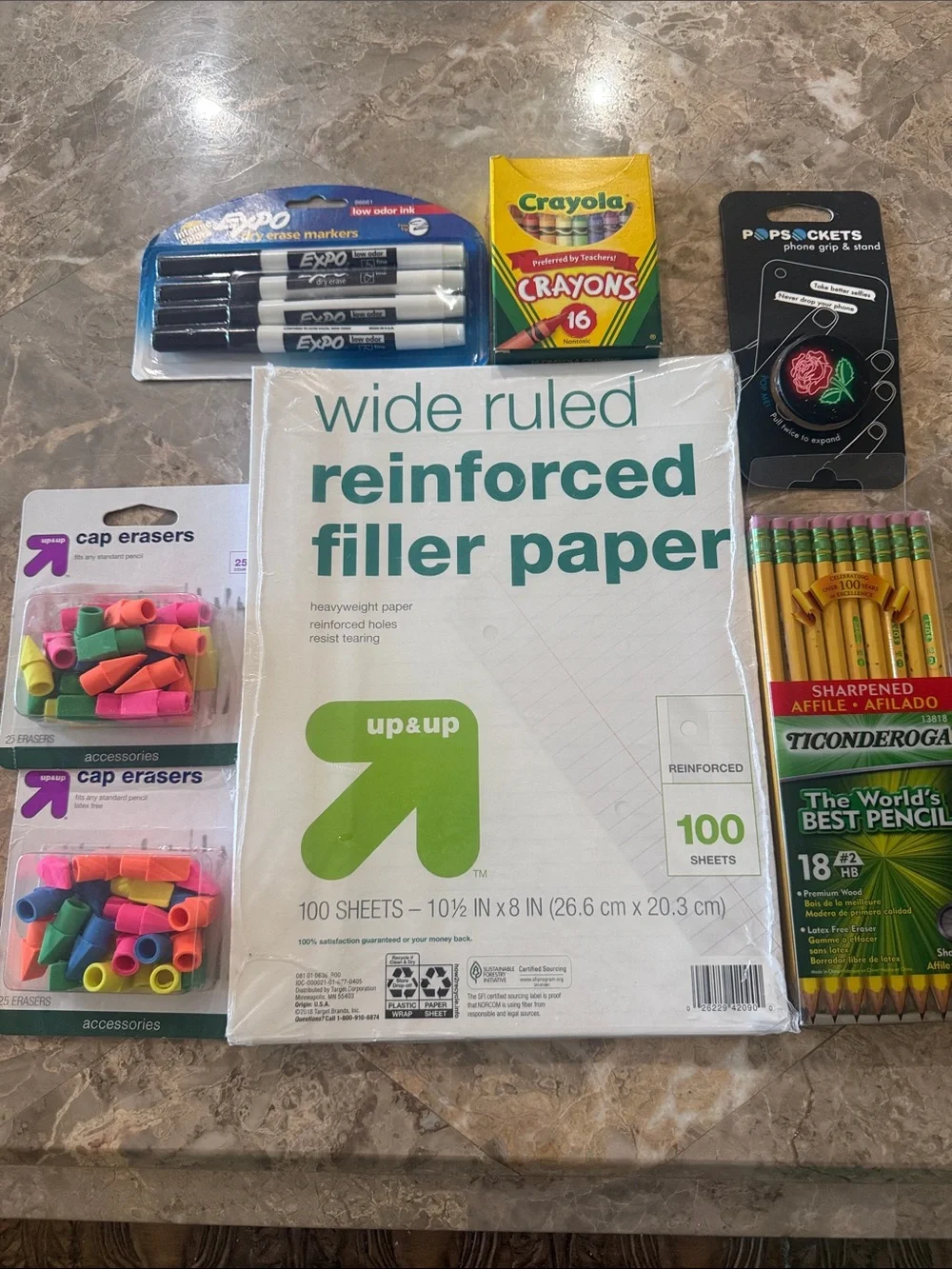 White Reinforced Wide Ruled Filler Paper — Pack of 100